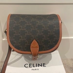 Celine medium folco crossbody bag - Tan color